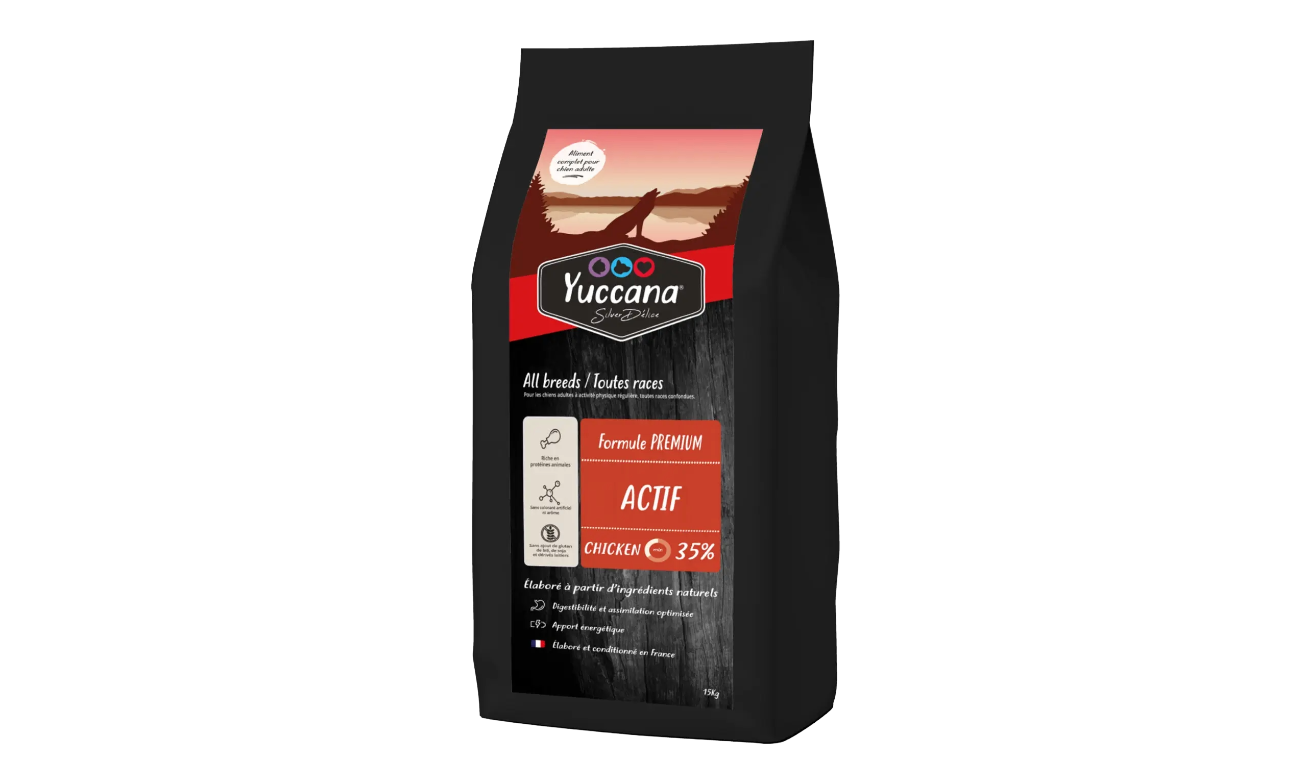 Croquettes Yuccana Actif – Chien sportif ou très actif